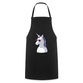 Papa Einhorn Lustiges Vatertag Design - Kochschürze - Schwarz - Vorne - AI Model Male 185 dark (185cm)