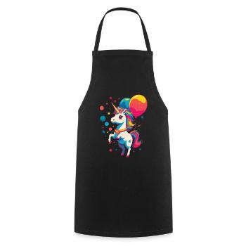 Unicorn Lover Bright Colors Design - Cooking Apron - black - Front - AI Model Male 185 dark (185cm)