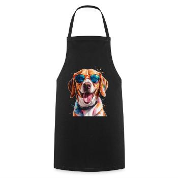 Beagle Sunglasses Dog Funny Animal Design Print - Cooking Apron - black - Front - AI Model Male 185 dark (185cm)