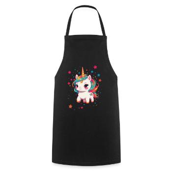 Unicorn Lover Design Funny Unicorns - Cooking Apron - black - Front - AI Model Male 185 dark (185cm)