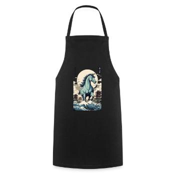 Japan Ukiyo-E Kunst Japanischer Vintage Stil - Kochschürze - Schwarz - Vorne - AI Model Male 185 dark (185cm)