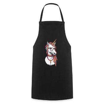 Maman Licorne Drôle Licornes Maman aimante - Tablier de cuisine - noir - Devant - AI Model Male 185 dark (185cm)