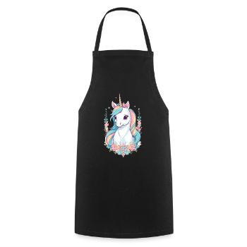 Funny Unicorns Pastel Colors - Cooking Apron - black - Front - AI Model Male 185 dark (185cm)