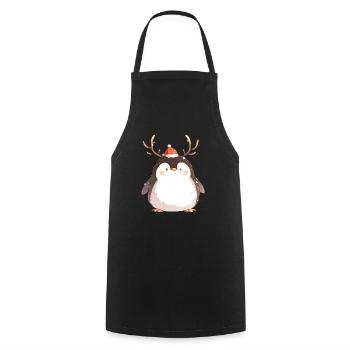 Pingouin Renne Noël Pingouin mignon - Tablier de cuisine - noir - Devant - AI Model Male 185 dark (185cm)
