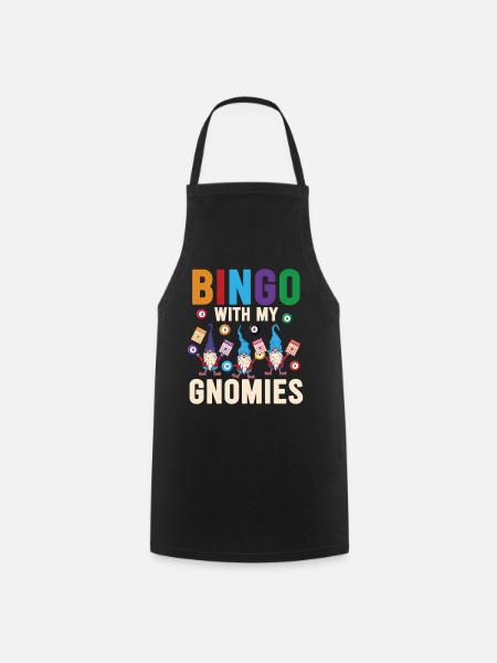 Bingo Mit Meinen Gnomies Lustiges Bingo - Kochschürze - Schwarz