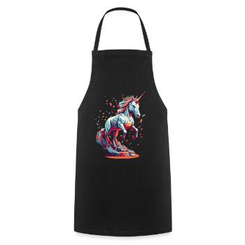 Unicorn Lover Funny Unicorns Cute Unicorn - Cooking Apron - black - Front - AI Model Male 185 dark (185cm)