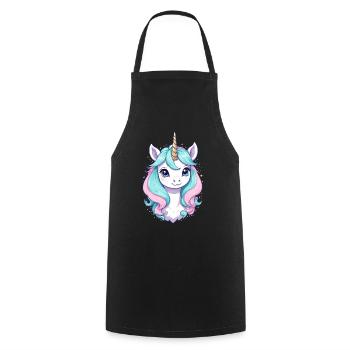 Pastel Colors Funny Unicorns for Unicorn - Cooking Apron - black - Front - AI Model Male 185 dark (185cm)