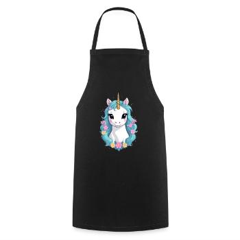 Unique Unicorn Lover Pastel Colors - Cooking Apron - black - Front - AI Model Male 185 dark (185cm)