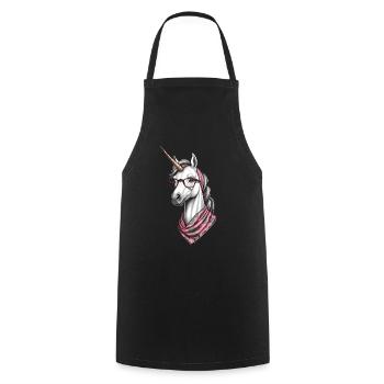 Licorne Maman Drôle Maman Fête des Mères Licornes - Tablier de cuisine - noir - Devant - AI Model Male 185 dark (185cm)