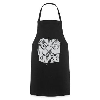 v8 Piston Engine Icon Art Illustration Logo - Cooking Apron - black - Front - AI Model Male 185 dark (185cm)