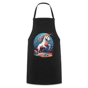 Unique Birthday Motif Funny Unicorns - Cooking Apron - black - Front - AI Model Male 185 dark (185cm)