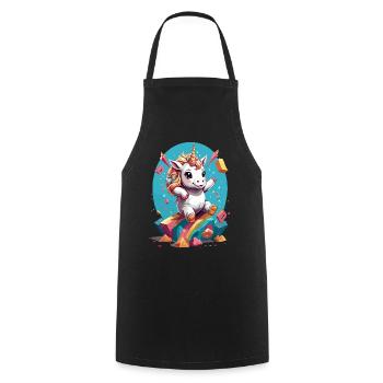 Unicorn Lover Design Funny Unicorns - Cooking Apron - black - Front - AI Model Male 185 dark (185cm)
