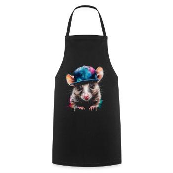 Opossum Snapback Cap Cool Tier Design Print - Cooking Apron - black - Front - AI Model Male 185 dark (185cm)
