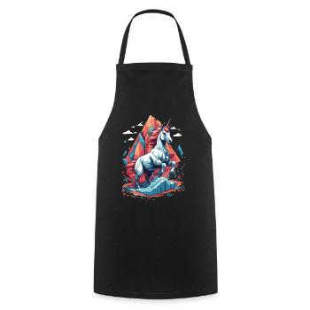 Funny Unicorns Bright Colors Unicorn - Cooking Apron - black - Front - AI Model Male 185 dark (185cm)