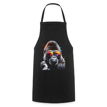 Lunettes de soleil Gorilla Monkey Colorful Animal Design Print - Tablier de cuisine - noir - Devant - AI Model Male 185 dark (185cm)