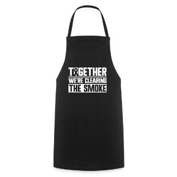 Lung Cancer Awareness Month White Ribbon - Cooking Apron - black - Front - AI Model Male 185 dark (185cm)