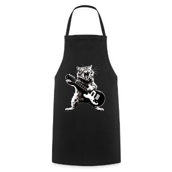 Drôle de chat jouant des instruments de guitare génial - Tablier de cuisine - noir - Devant - AI Model Male 185 dark (185cm)