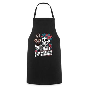 Lustiger Kaffee Koffein Skelett Spruch - Kochschürze - Schwarz - Vorne - AI Model Male 185 dark (185cm)