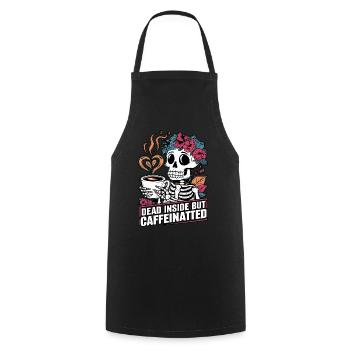 Lustiger Kaffee Koffein Skelett Spruch - Kochschürze - Schwarz - Vorne - AI Model Male 185 dark (185cm)