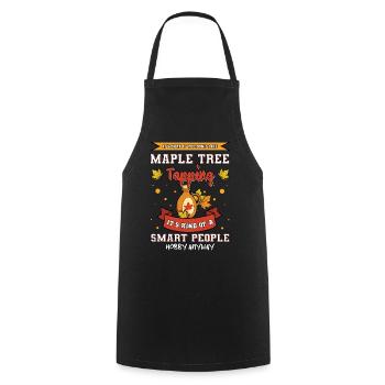 Maple Tree Tapping Maple Tree Maple Leaf - Cooking Apron - black - Front - AI Model Male 185 dark (185cm)