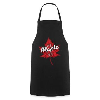 It's Maple Time Maple Leaf Maple Tree Maple Leaf - Cooking Apron - black - Front - AI Model Male 185 dark (185cm)