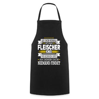 Leg Dich Niemals Mit Einem Fleischer An Meister - Kochschürze - Schwarz - Vorne - AI Model Male 185 dark (185cm)