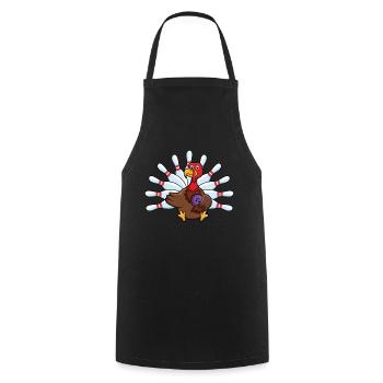 Chasseurs de dinde Thanksgiving Bowling de dinde - Tablier de cuisine - noir - Devant - AI Model Male 185 dark (185cm)
