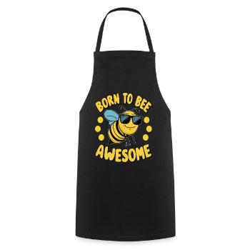 Funny Bee Saying Born to Bee Awesome - Cooking Apron - black - Front - AI Model Male 185 dark (185cm)