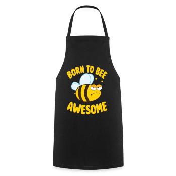Bee Saying Born to Bee Awesome - Cooking Apron - black - Front - AI Model Male 185 dark (185cm)