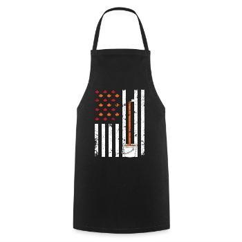 Maple Tapping Flag Maple Tree Maple Leaf - Cooking Apron - black - Front - AI Model Male 185 dark (185cm)