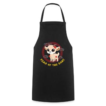 Year Of Goat Cute Zodiac Kawaii New Year - Cooking Apron - black - Front - AI Model Male 185 dark (185cm)