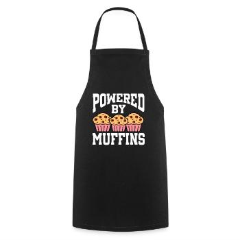 Powered By Muffins - Cooking Apron - black - Front - AI Model Male 185 dark (185cm)