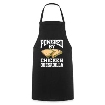 Powered By Chicken Quesadilla - Kochschürze - Schwarz - Vorne - AI Model Male 185 dark (185cm)