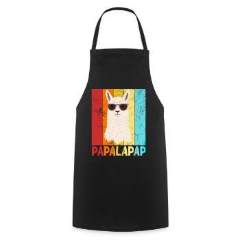 Funny Llama Dad Papalapap Perfect Father's Day - Cooking Apron - black - Front - AI Model Male 185 dark (185cm)