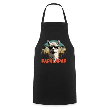Funny Llama Dad Papalapap Perfect Father's Day - Cooking Apron - black - Front - AI Model Male 185 dark (185cm)