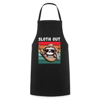 Sloth Hammock Holiday Weekend Chilling Fun - Cooking Apron - black - Front - AI Model Male 185 dark (185cm)