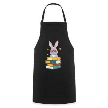 Lesender Hase Begeisterter Buchliebhaber Perfekter - Kochschürze - Schwarz - Vorne - AI Model Male 185 dark (185cm)