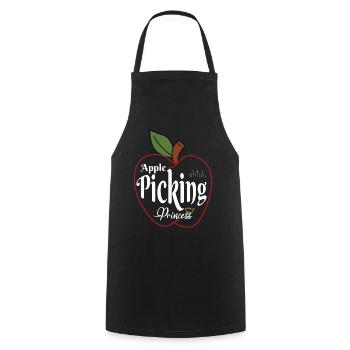 Apfelpflücken Prinzessin Apfel Erntezeit - Kochschürze - Schwarz - Vorne - AI Model Male 185 dark (185cm)