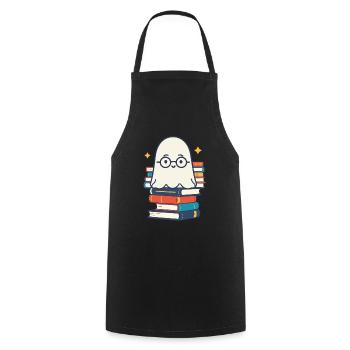 Book Lover Style Cute Bookish Design - Cooking Apron - black - Front - AI Model Male 185 dark (185cm)