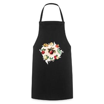 Different Apple Varieties Realistic Apple - Cooking Apron - black - Front - AI Model Male 185 dark (185cm)