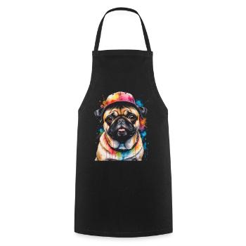 Carlin Snapback Cap Chien Coloré Drôle Design Imprimer - Tablier de cuisine - noir - Devant - AI Model Male 185 dark (185cm)