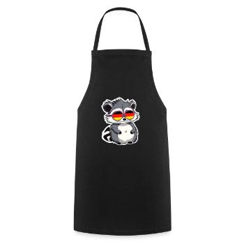 Germany Raccoon - Cooking Apron - black - Front - AI Model Male 185 dark (185cm)