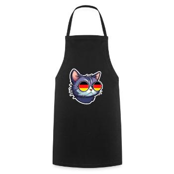 Germany Cat with Sunglasses - Cooking Apron - black - Front - AI Model Male 185 dark (185cm)