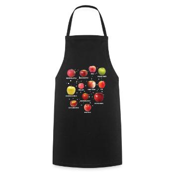 Coole Apfelsorten Verschiedene Äpfel Obst - Kochschürze - Schwarz - Vorne - AI Model Male 185 dark (185cm)