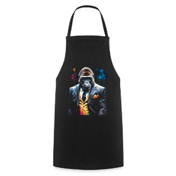 Gorilla Anzug Affe Bunt Tier Design Print - Kochschürze - Schwarz - Vorne - AI Model Male 185 dark (185cm)