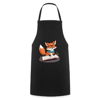 Niedlicher Buch Liebhaber Fuchs Mit Brille - Kochschürze - Schwarz - Vorne - AI Model Male 185 dark (185cm)