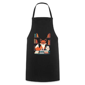 Cute Book Lover Funny Books Design - Cooking Apron - black - Front - AI Model Male 185 dark (185cm)