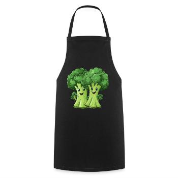 Couple de brocoli - Tablier de cuisine - noir - Devant - AI Model Male 185 dark (185cm)