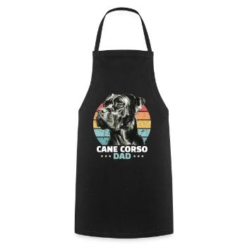 Papa Cane Corso - Tablier de cuisine - noir - Devant - AI Model Male 185 dark (185cm)