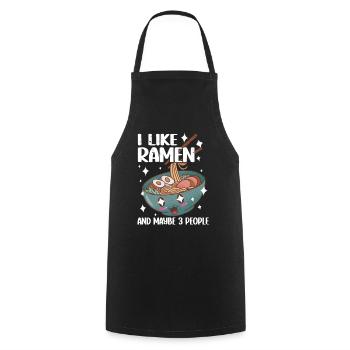 Ramen Lover Japanese Noodle Soup Ramen - Cooking Apron - black - Front - AI Model Male 185 dark (185cm)